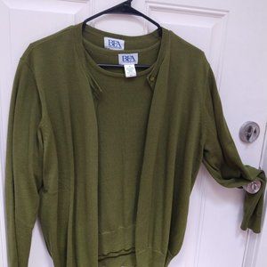 2 Piece - Cardigan and Short Sleeved Sweater Set